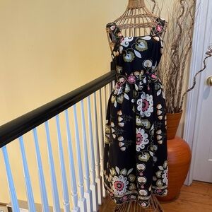 Ellison brown dress with beautiful flowers.